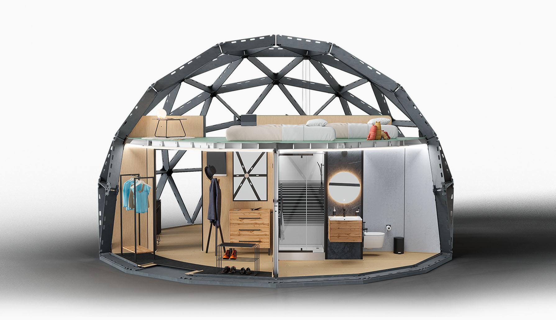 Планировка купольного шатра Freedome GeoWood